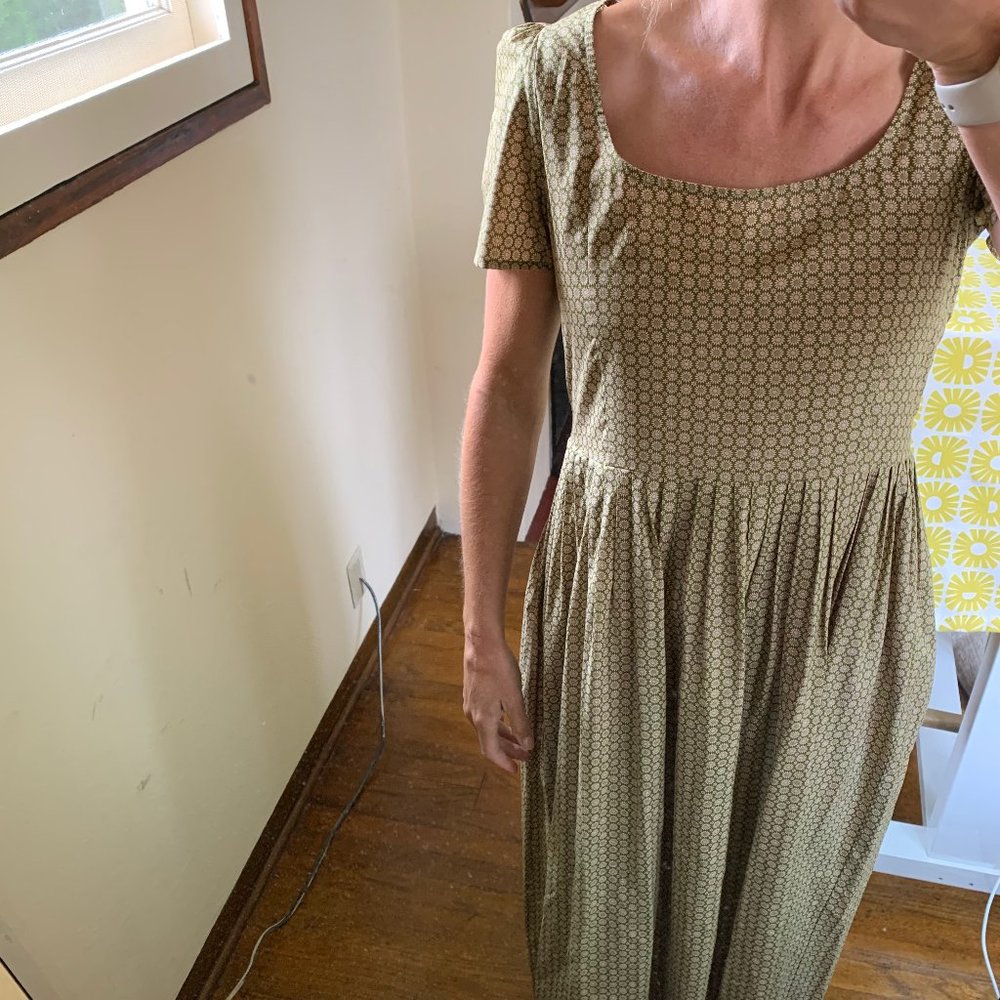 Christy Dawn Scarlet Dress Olive Green Patterned